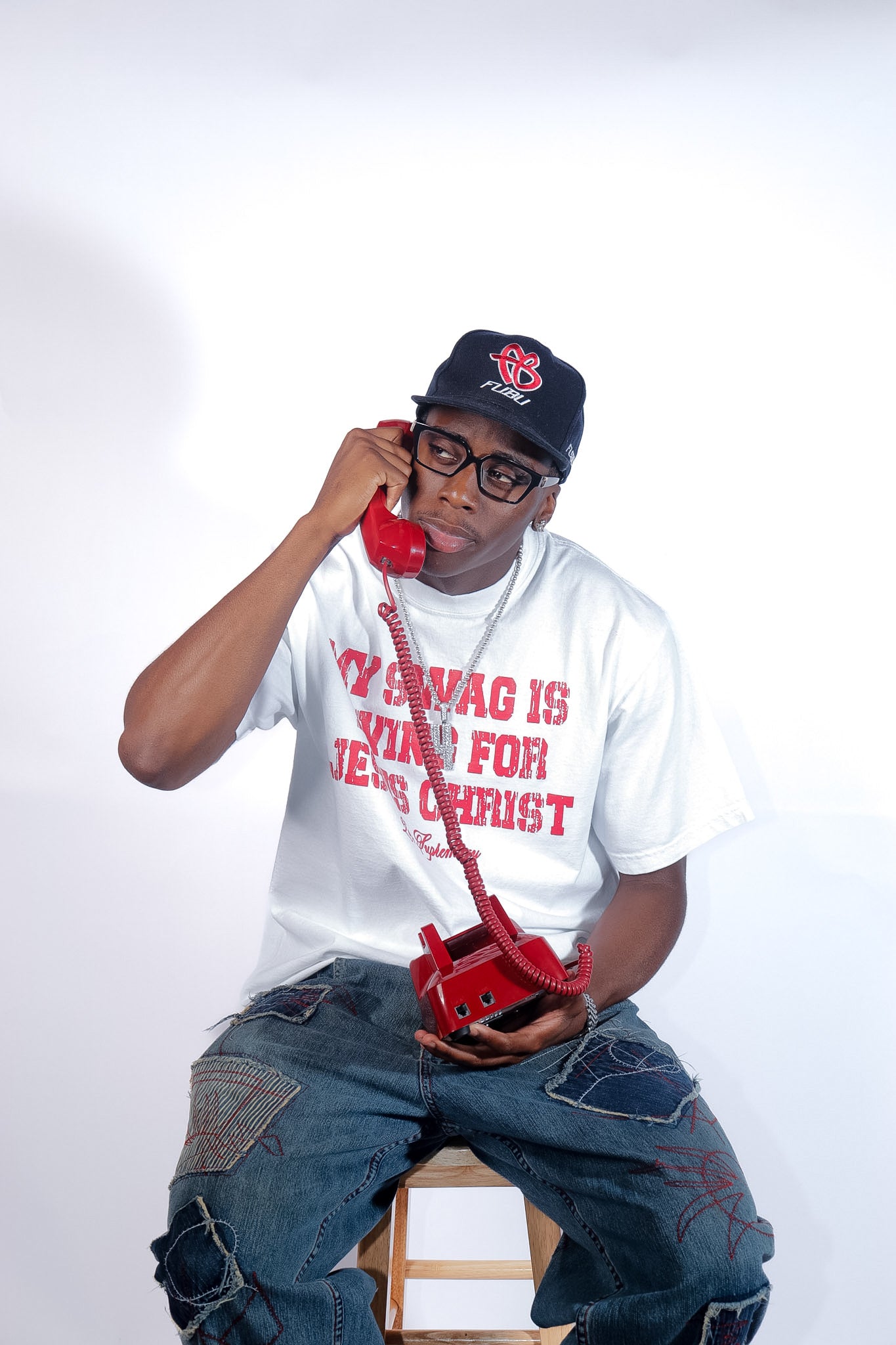 MY SWAG IS LIVING FOR JESUS CHRIST TEE - WHITE/RED