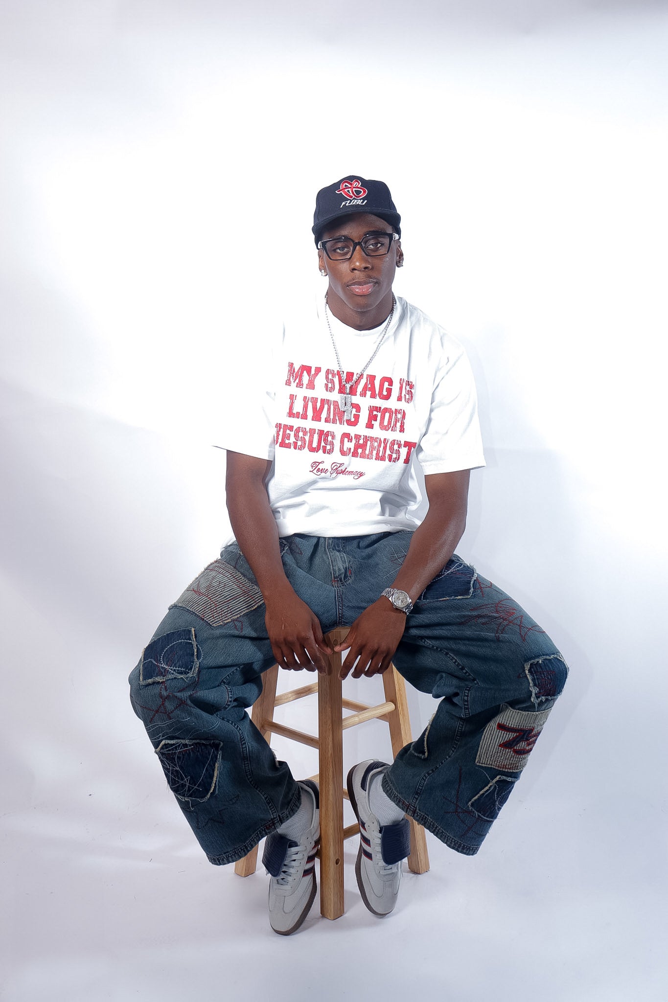 MY SWAG IS LIVING FOR JESUS CHRIST TEE - WHITE/RED